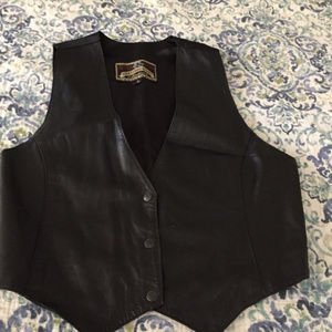 leather and satin ladies vest